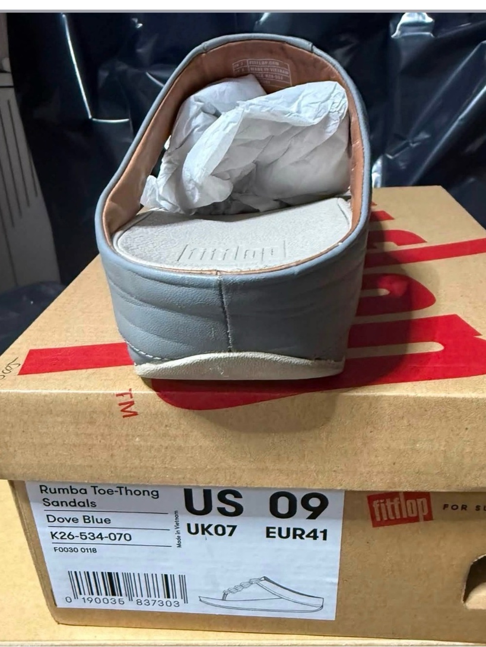 FitFlop Rumba Toe-Thong Sandals Dove Blue